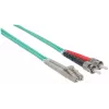 Intellinet glasvezel-patchkabel, OM3, ST/LC, 2 m, aqua, duplex, multimode, 50/125 µm, LSZH, glasvezel, levenslange garantie