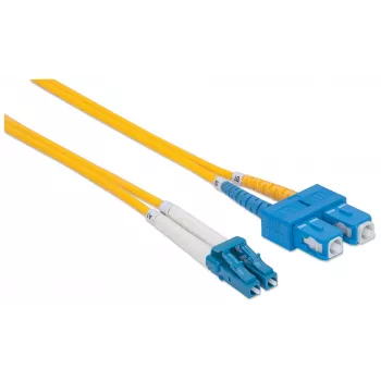 Intellinet glasvezel-patchkabel, OS2, LC/SC, 3 m, geel, duplex, singlemode, 9/125 µm, LSZH, glasvezel, levenslange garantie