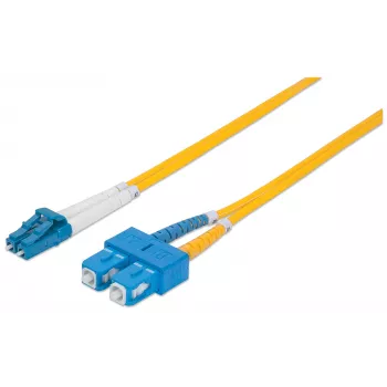 Intellinet glasvezel-patchkabel, OS2, LC/SC, 5 m, geel, duplex, singlemode, 9/125 µm, LSZH, glasvezel, levenslange garantie