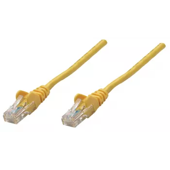Intellinet netwerk-patchkabel, Cat6, 1,5 m, geel, koper, S/FTP, LSOH/LSZH, PVC, RJ45, vergulde contacten, knikbescherming zonder vergrendelingslipje, aangegoten stekkerbescherming, levenslange garantie