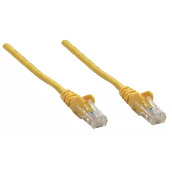 Intellinet netwerk-patchkabel, Cat6, 1,5 m, geel, koper, S/FTP, LSOH/LSZH, PVC, RJ45, vergulde contacten, knikbescherming zonder vergrendelingslipje, aangegoten stekkerbescherming, levenslange garantie