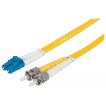 Intellinet glasvezel-patchkabel, OS2, LC/ST, 2 m, geel, duplex, singlemode, 9/125 µm, LSZH, glasvezel, levenslange garantie