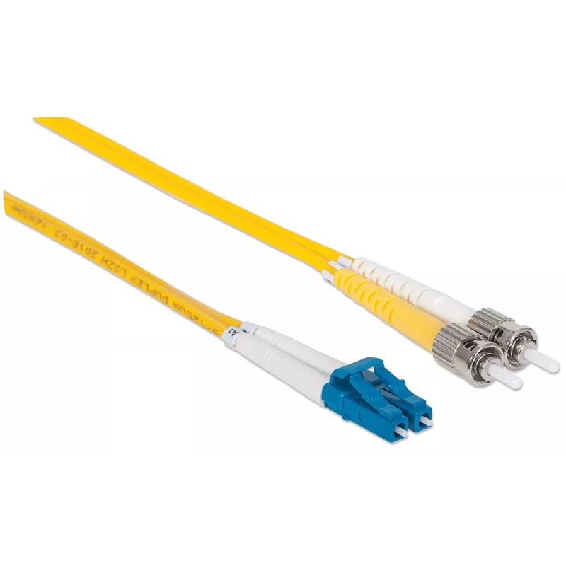 Intellinet glasvezel-patchkabel, OS2, LC/ST, 2 m, geel, duplex, singlemode, 9/125 µm, LSZH, glasvezel, levenslange garantie