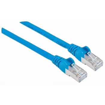Intellinet netwerk-patchkabel, Cat7-kabel/Cat6A-stekker, 3 m, blauw, koper, S/FTP, LSOH/LSZH, PVC, RJ45, vergulde contacten, zonder vergrendelingslipje, met knikbescherming, levenslange garantie