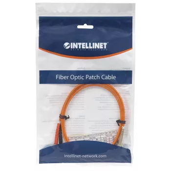 Intellinet glasvezel-patchkabel, OM1, LC/ST, 5 m, oranje, duplex, multimode, 62,5/125 µm, LSZH, glasvezel, levenslange garantie