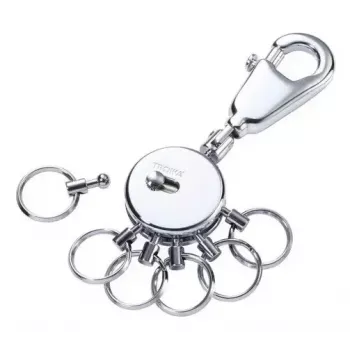 Sleutelring TROIKA PATENT zilver messing 25 mm breedte 90 mm diepte