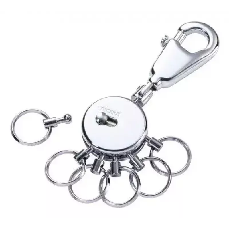 Sleutelring TROIKA PATENT zilver messing 25 mm breedte 90 mm diepte