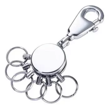 Sleutelring TROIKA PATENT zilver messing 25 mm breedte 90 mm diepte