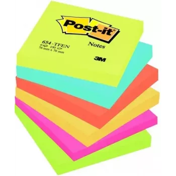 Plaknotities vierkant 3M M654TFEN blauw groen oranje roze geel