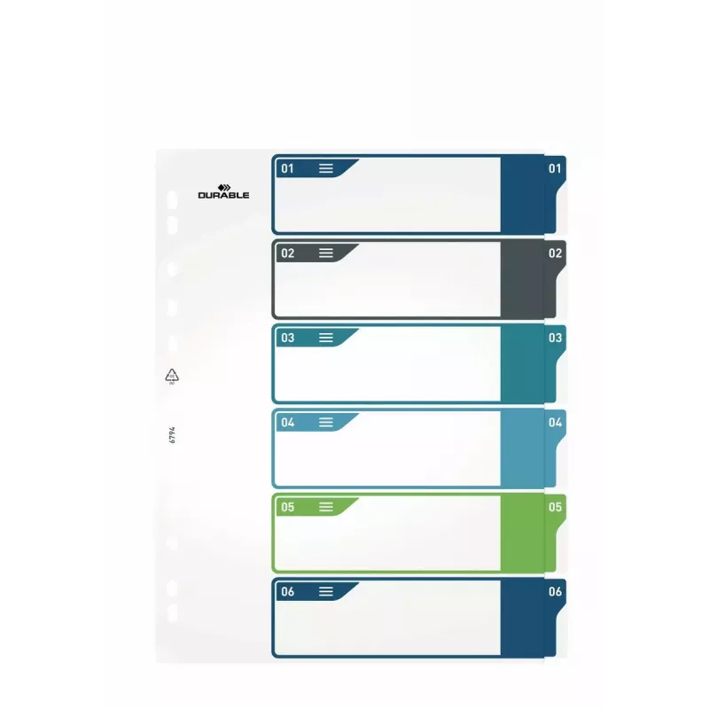 Blanco tabregister Durable 679427 polypropyleen meerkleurig 30,5x24,5 cm