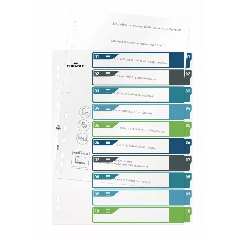 Blanco tabregister Durable 679527 meerkleurig polypropyleen PP