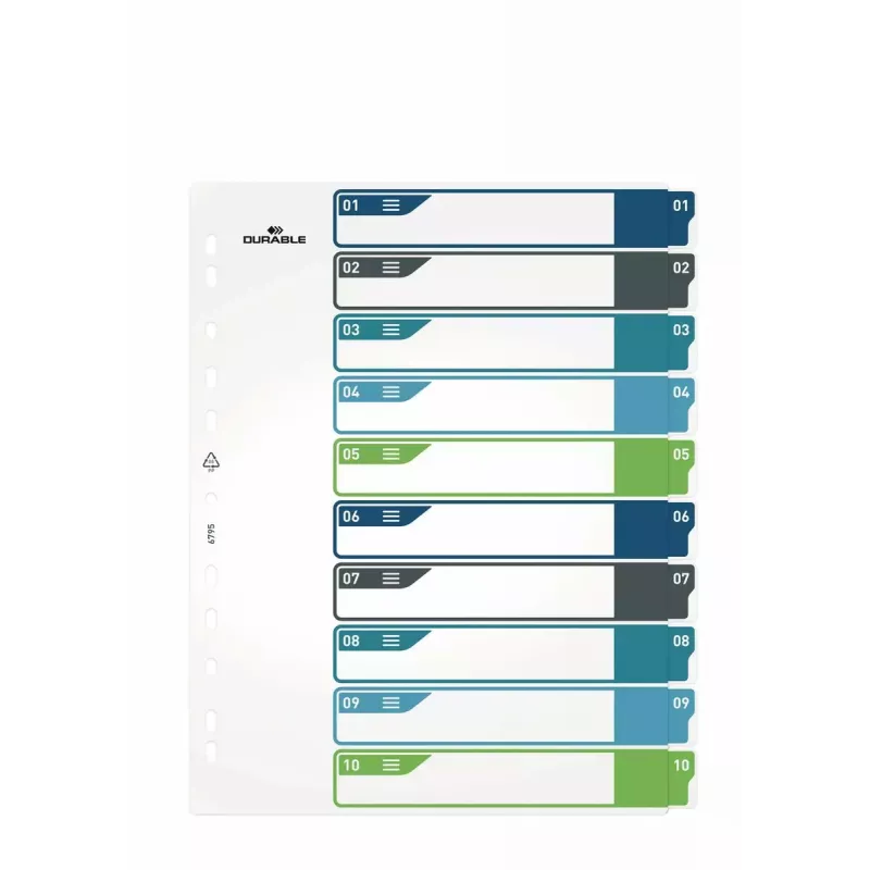 Blanco tabregister Durable 679527 meerkleurig polypropyleen PP