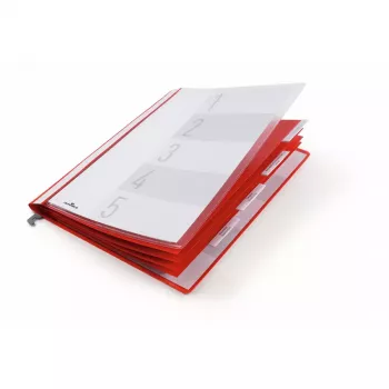 Conventionele ordner Durable 255503 kunststof rood transparant 5 stuks