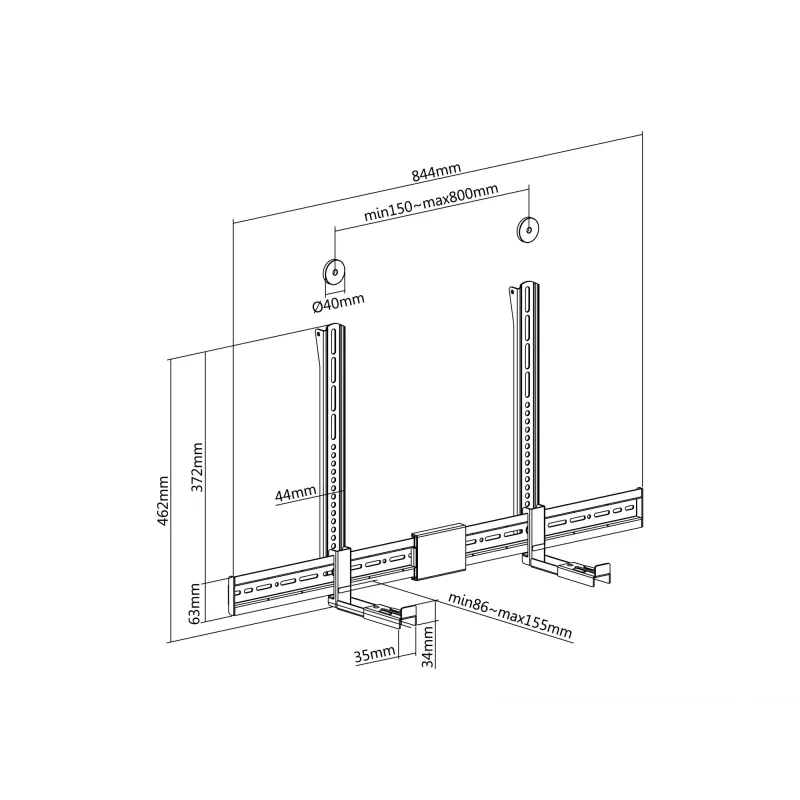 Soundbar-houder Equip universele soundbar-houder