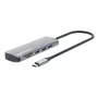 Manhattan USB-C-dock/hub met kaartlezer, aansluitingen (x7): Ethernet, HDMI, USB-A (x3) en USB-C (x2), met Power Delivery (PD) 100 W – vereist externe USB-C-oplader (niet meegeleverd). USB-gevoed (geen externe voeding nodig) wanneer PD niet wordt gebruikt.