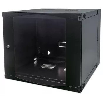 Intellinet 19-inch netwerkkast – wandmontage (tweedelige zwenkbehuizing), 15 HE, 450 mm diep, zwart, gedemonteerd, max. 30 kg, uitzwenkbaar voor toegang tot de achterzijde van de kast bij wandmontage, 19 inch, bruikbare diepte 235 mm, onderdelen voor wandmontage niet inbegrepen