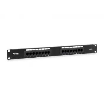 Equip 16-poorts Cat.5e ongeïsoleerd patchpanel, zwart
