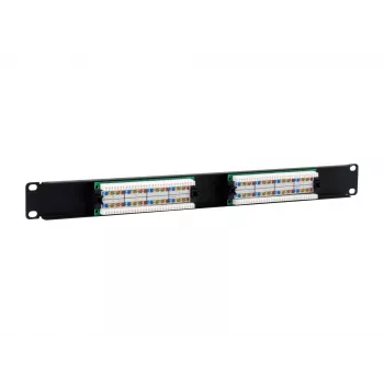 Equip 16-poorts Cat.5e ongeïsoleerd patchpanel, zwart