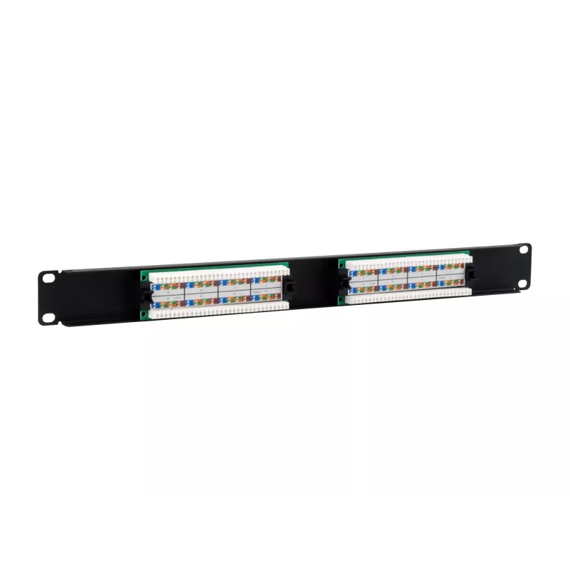 Equip 16-poorts Cat.5e ongeïsoleerd patchpanel, zwart