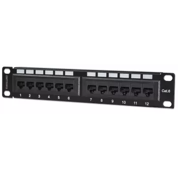 Intellinet patchpanel, Cat6, 10 inch, UTP, 1U, 12-poorts, zwart