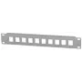 Intellinet patchpanel, blindplaat, 10 inch, 1HE, 10-poorts, grijs, rackmontage, 1HE, grijs
