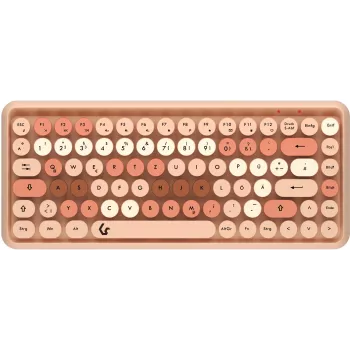 KeySonic KSKM-5200M-RF (DE) toetsenbord muis inbegrepen kantoor RF draadloos QWERTZ Duits beige, bruin, roze