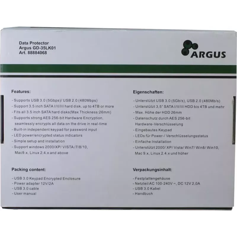 HDD-behuizing Inter-Tech Argus GD-35LK01 zwart 3,5 inch