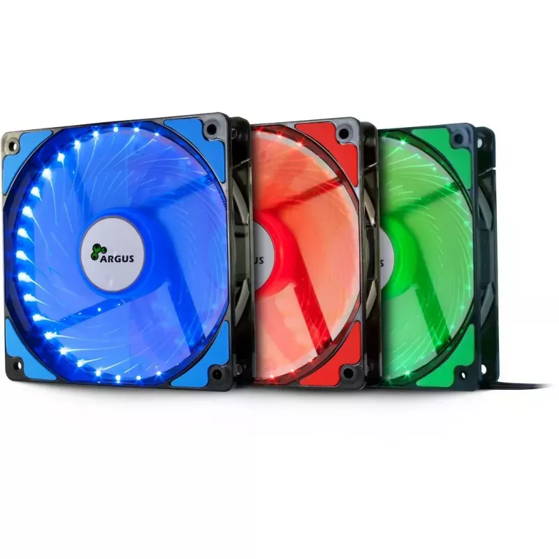 Ventilator Inter-Tech L-12025 computerbehuizingventilator 12 cm zwart groen