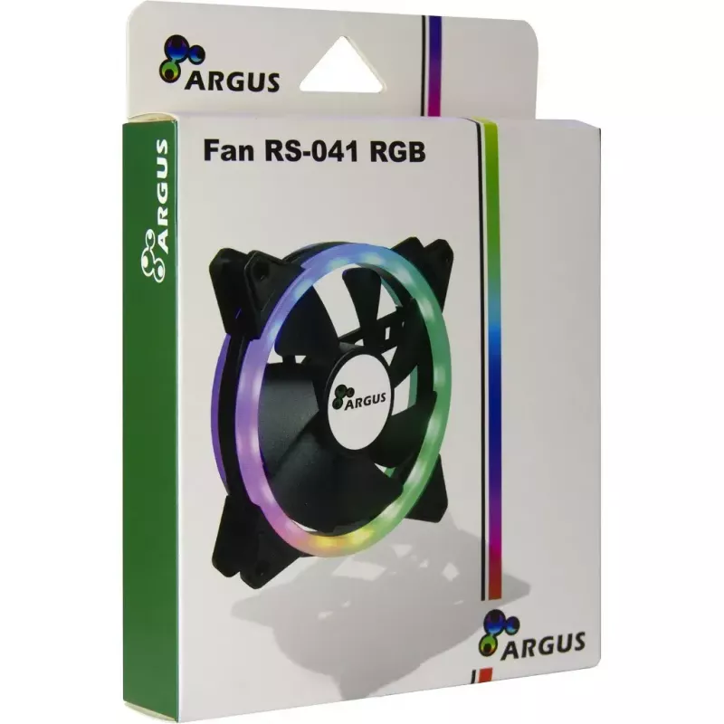 Ventilator Inter-Tech RS-041 RGB 12 cm zwart
