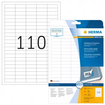 Zelfklevende printeretiketten HERMA afneembare etiketten A4 38,1x12,7 mm