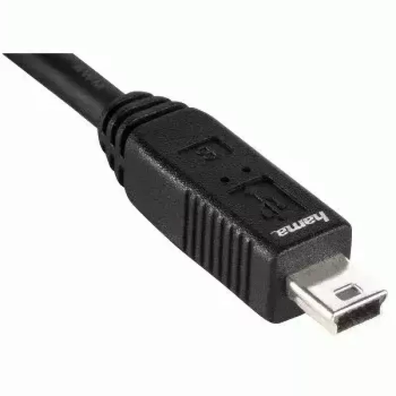 Hama USB 2.0 aansluitkabel, 1,8 m USB-kabel USB A naar Mini-USB B zwart
