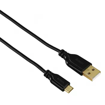 Hama 0,75m, USB2.0-A/USB2.0 Micro-B USB-kabel USB A Micro-USB B zwart