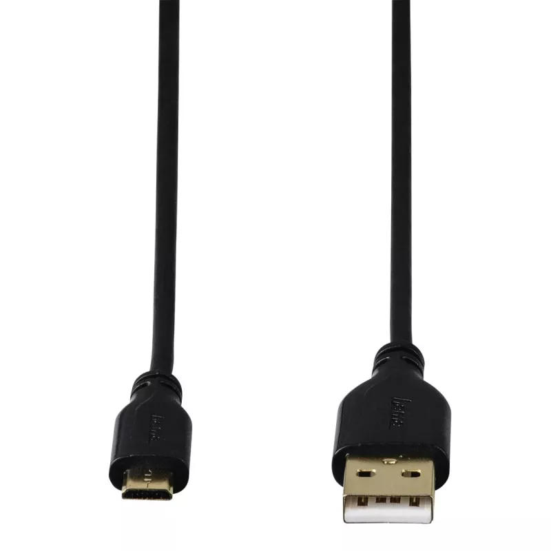 Hama 0,75m, USB2.0-A/USB2.0 Micro-B USB-kabel USB A Micro-USB B zwart