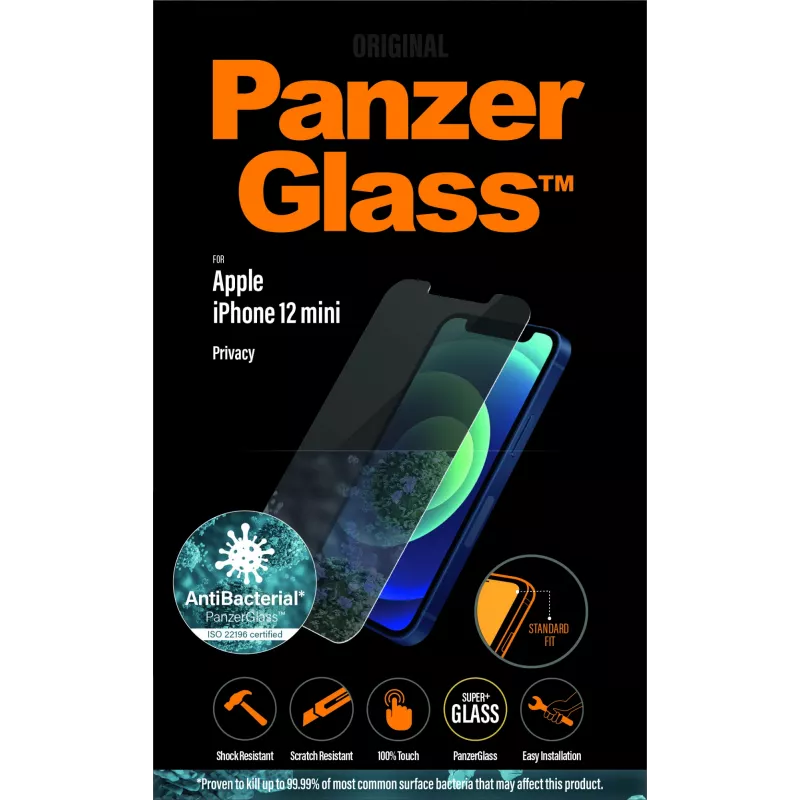 PanzerGlass ® privacy beeldschermbescherming iPhone 12 Mini | Standard Fit