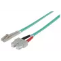 Intellinet glasvezel-patchkabel, OM3, LC/SC, 3 m, aqua, duplex, multimode, 50/125 µm, LSZH, vezel, levenslange garantie