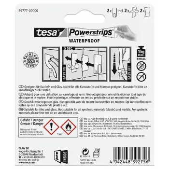 Handdoekhaak TESA 59777-00000 metallic indoor 2 stuks