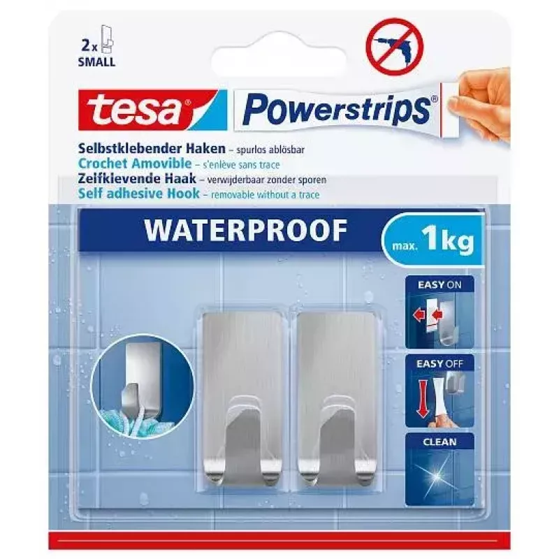Handdoekhaak TESA 59777-00000 metallic indoor 2 stuks