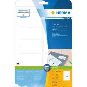 Zelfklevend printeretiket HERMA Labels Premium A4 83,8x50,8 mm