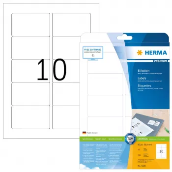 Zelfklevend printeretiket HERMA Labels Premium A4 83,8x50,8 mm