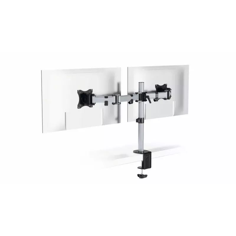 Durable SELECT Monitorbeugel 509523 voor 2 monitoren, bureaubevestiging, zilver
