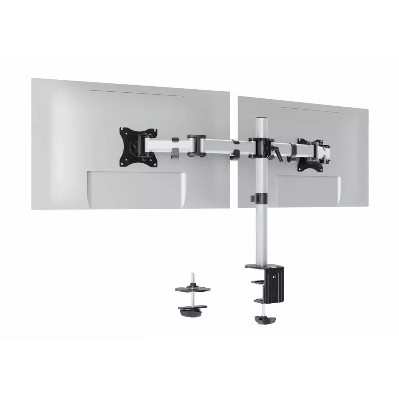 Durable SELECT Monitorbeugel 509523 voor 2 monitoren, bureaubevestiging, zilver