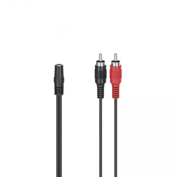 Hama 00205186 audiokabel 0,1 m 2 x RCA 3,5 mm zwart, rood