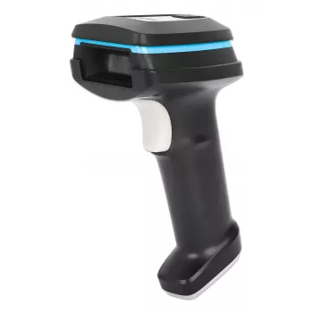 Manhattan draadloze 2D-handbarcodescanner, 250 mm scandiepte, tot 80 m effectief bereik (zichtlijn), max. omgevingslicht 100.000 lux (zonlicht), zwart, oplaadkabel (USB-A naar USB-C naar het apparaat) 1 m inbegrepen, drie jaar garantie