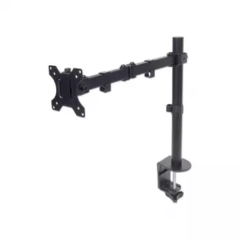 Manhattan desk mount voor tv & monitors (full motion), voor schermen 13 inch tot 27 inch, klembevestiging op het bureau, VESA-compatibiliteit: 75x75 mm en 100x100 mm – controleer de afmetingen van de vier montagegaten op de achterkant van het scherm om zeker te zijn dat hij past, max. 8 kg, houder, levenslange garantie