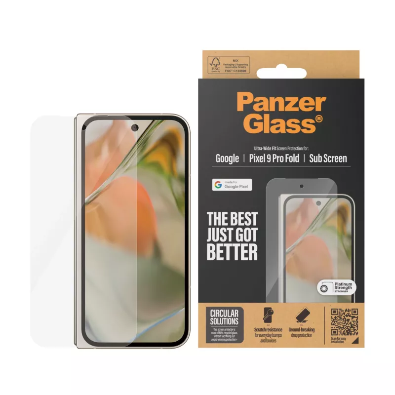 PanzerGlass® schermbescherming Google Pixel 9 Pro Fold | Ultra-Wide Fit