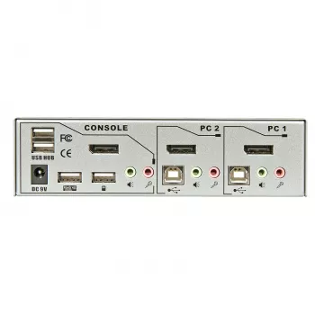 Lindy 2 poorts KVM-switch Pro USB 2.0, DisplayPort 1.2 met TTU