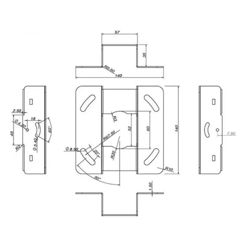 Multibrackets M universele plafondbeugel voor projector 600-1000 met fijnafstelling