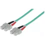 Intellinet glasvezel-patchkabel, OM3, SC/SC, 1 m, aqua, duplex, multimode, 50/125 µm, LSZH, vezel, levenslange garantie