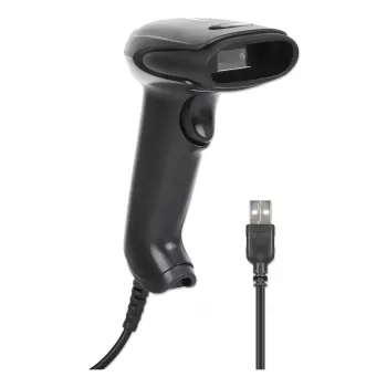 Manhattan Contact CCD handheld-barcodescanner, USB, 60 mm scanbreedte, kabel 1,52 m, max. omgevingslicht 5.000 lux (zonlicht), zwart, drie jaar garantie