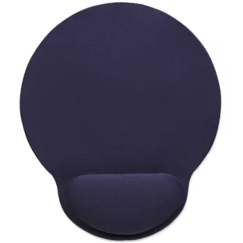 Manhattan polssteun en muismat, blauw, 241 × 203 × 40 mm, antislip ondergrond, levenslange garantie, kartonnen verpakking